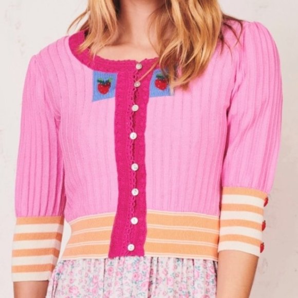 LoveShackFancy Sweaters - LoveShackFancy Benny Cardigan pink